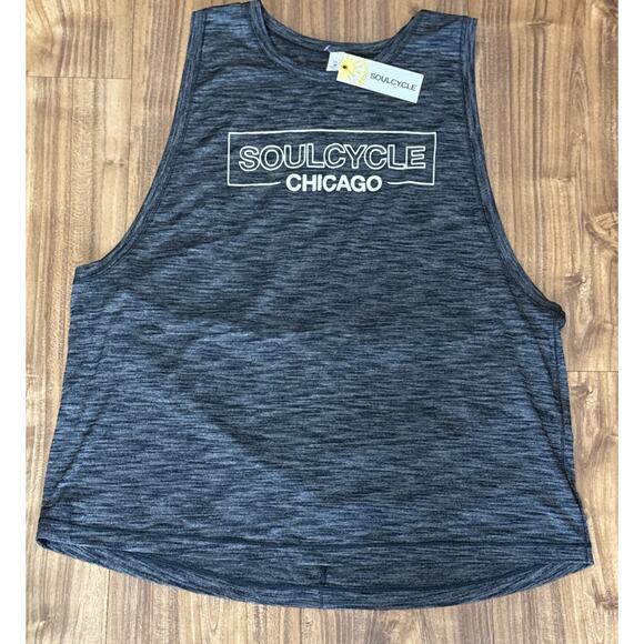 Lululemon Soulcycle Cardio Squad Tank W/SC Chicago Black Heathered Size 10 NEW - Picture 1 of 7